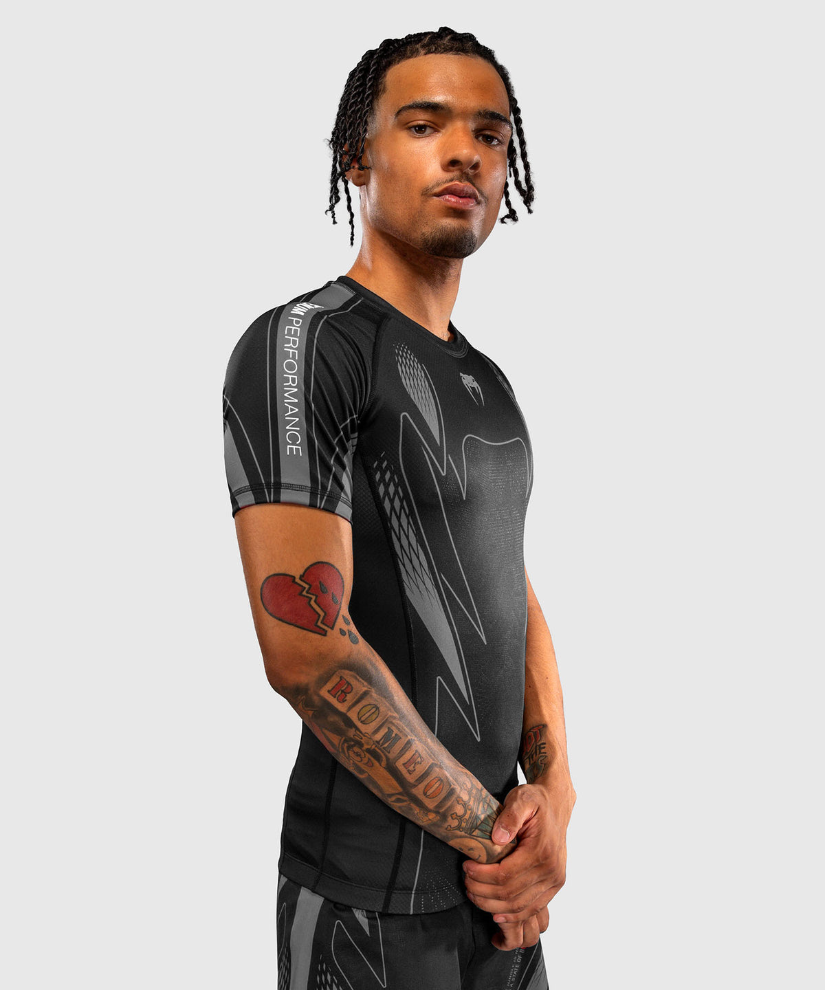 Venum Amazonia Reborn Kurzarm-Rashguard - Schwarz/Grau