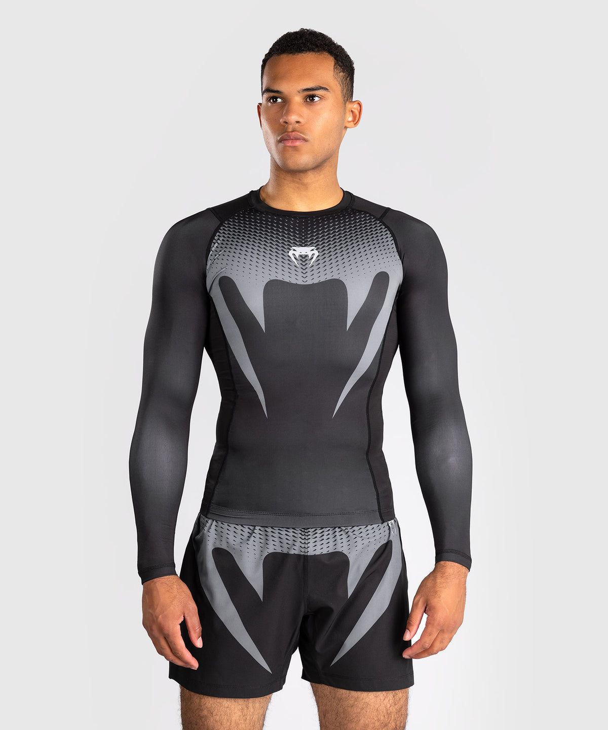 Venum No Gi Rashguards - Schwarz/Silbergrau