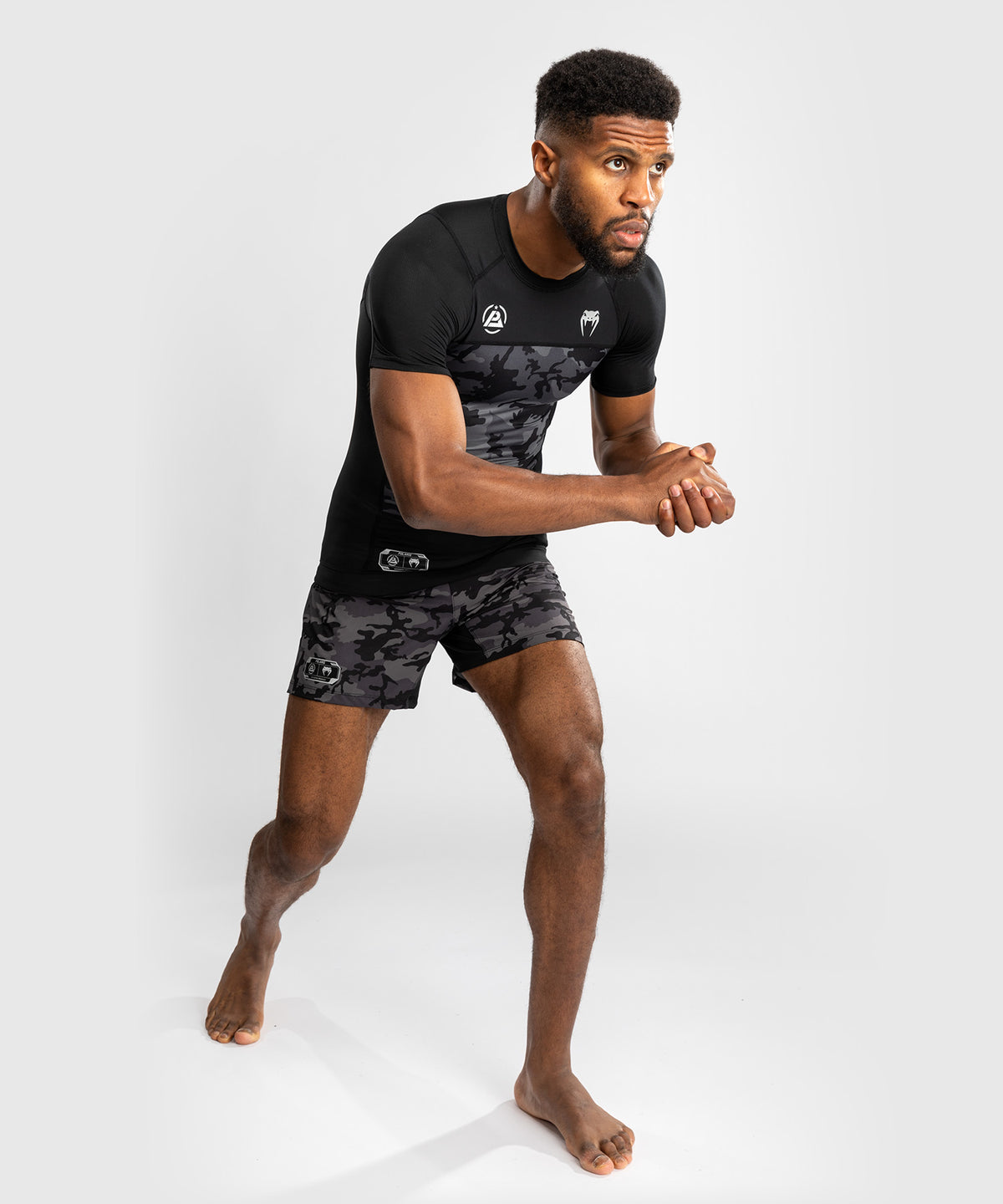 Venum x Polaris Kurzarm Rashguard - Schwarz/Grau