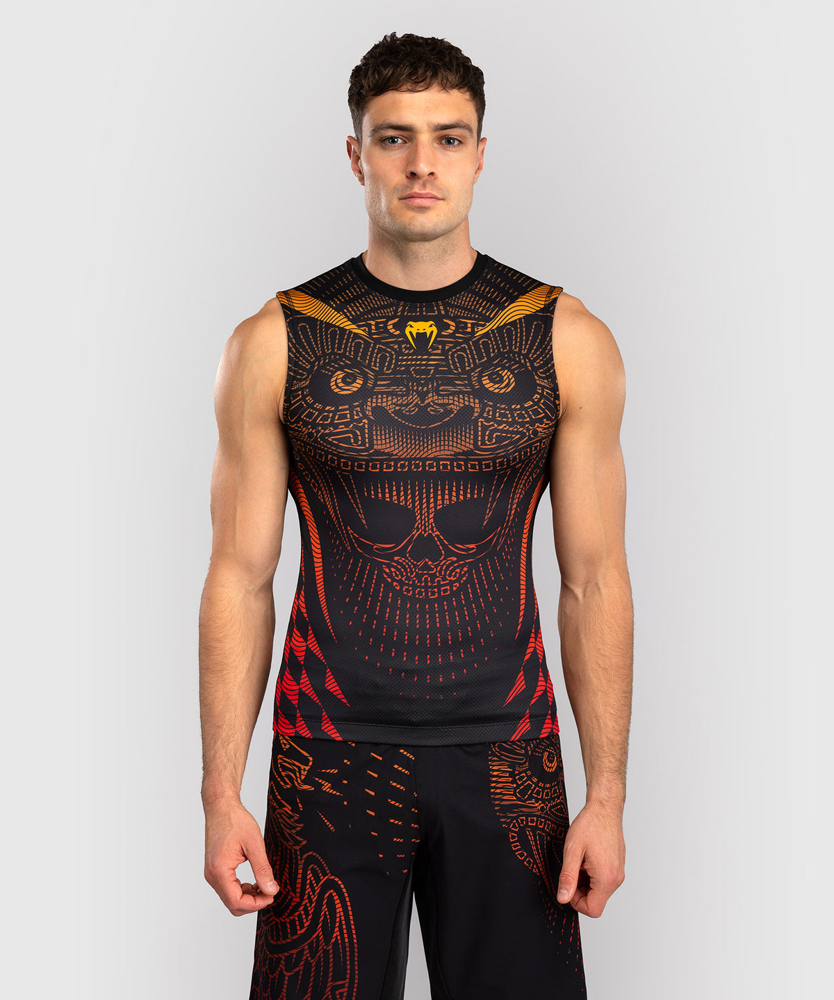 Rashguard Sans Manches Venum Quetzal Fury - Noir/Rouge Fury/Mandarine