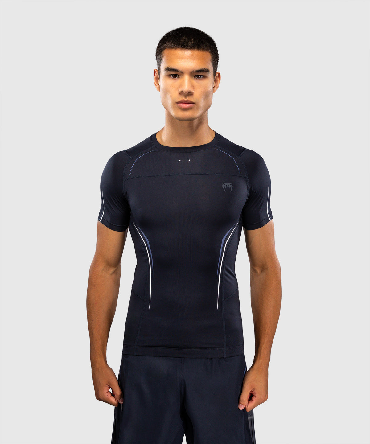 Rashguard à Manches Courtes Venum G-Core - Bleu Marine/Blanc