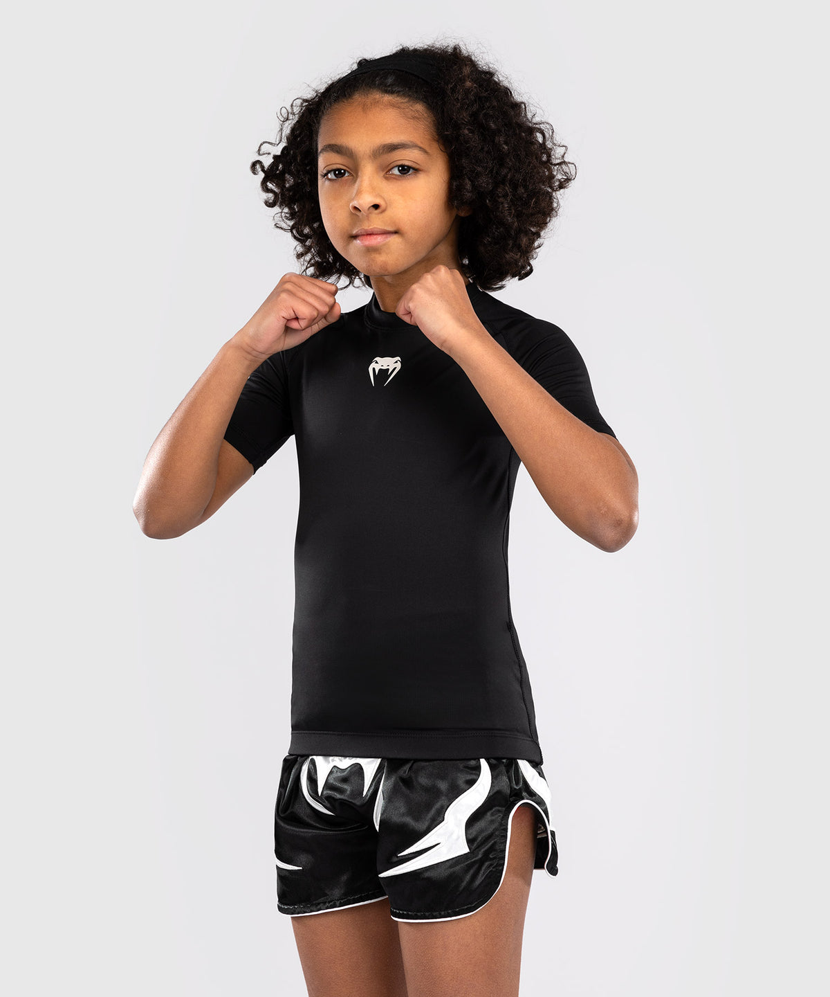Venum Contender Kinder Rashguards Kurzarm - Schwarz