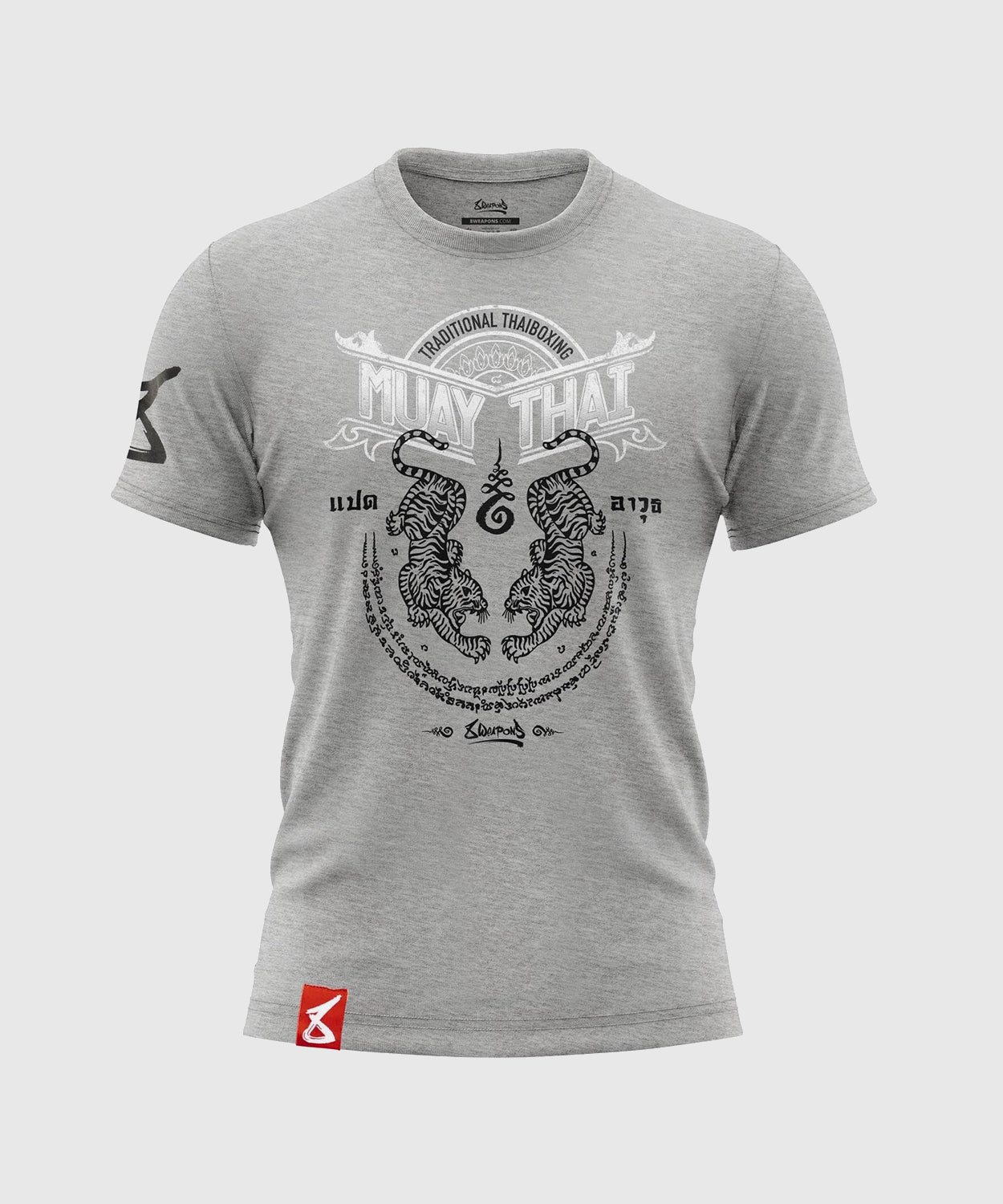 8 Weapons Sak Yant Tigers T-shirt - Grey