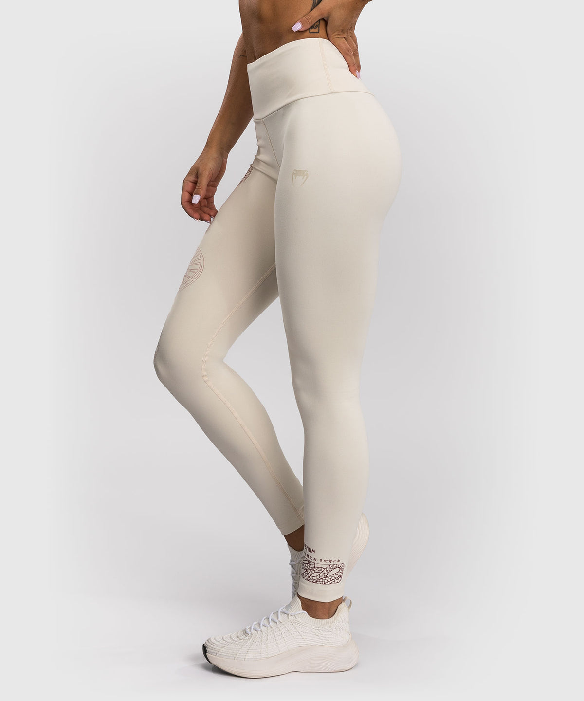 Venum Serpenti Damen Leggings – Elfenbein/Burgunder