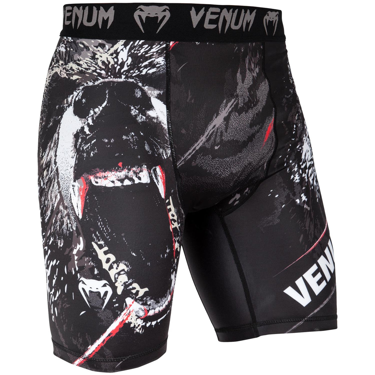 Short de compression Venum Grizzli - Noir/Blanc