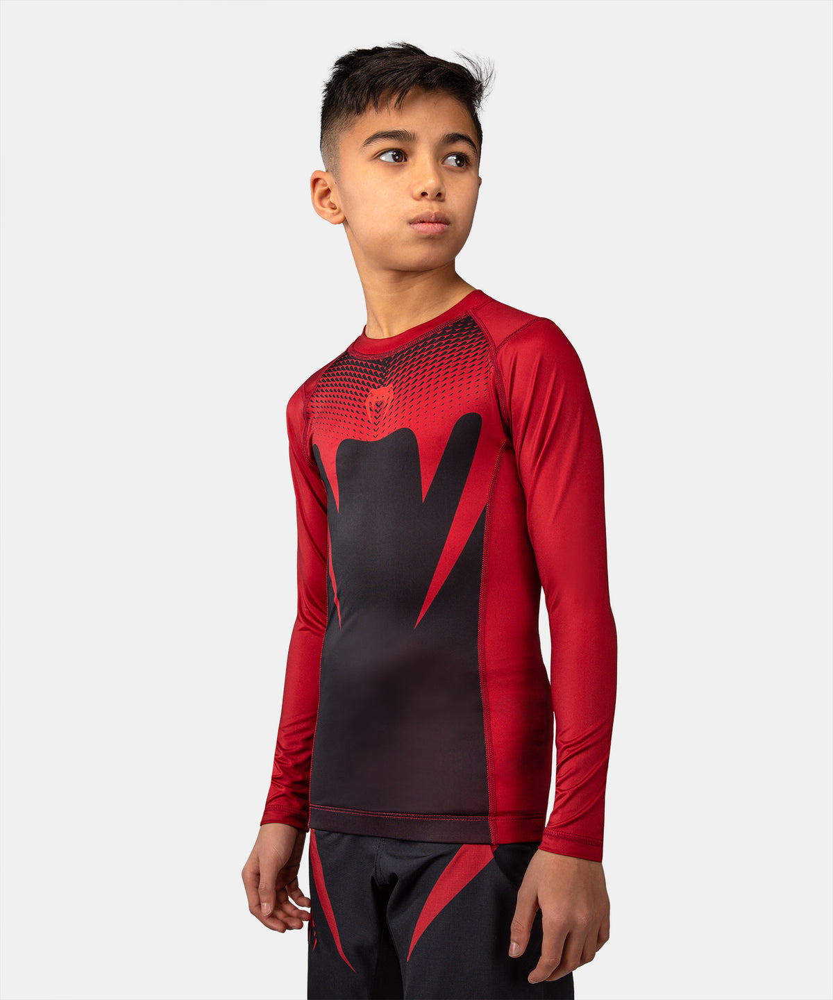 Venum Attack Kids Long Sleeve Rashguard - Black/Red