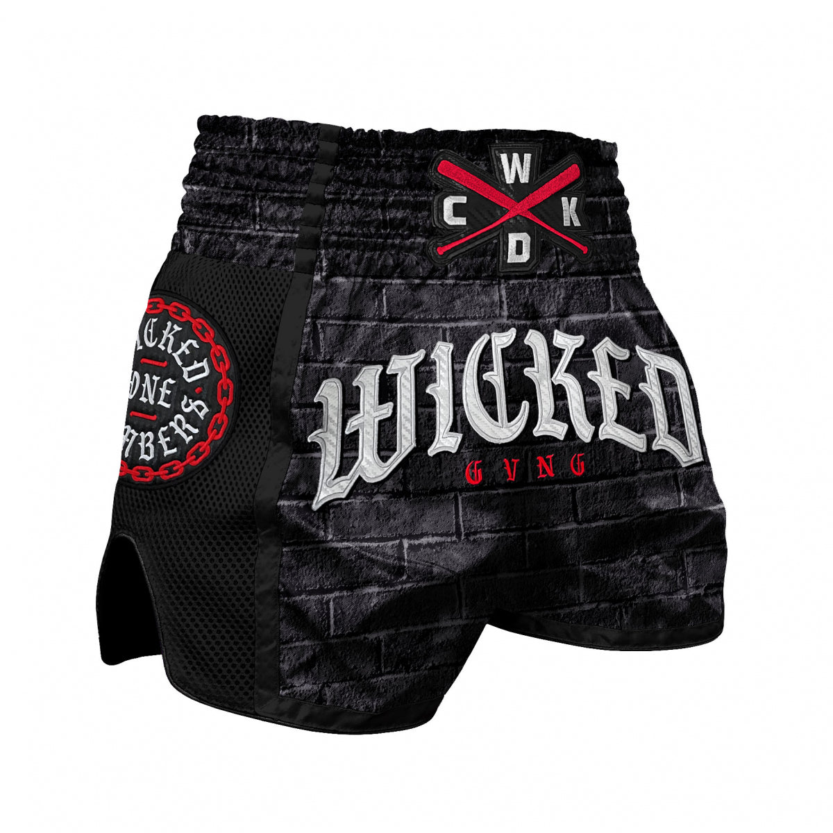 Short de Muay Thai Wicked One Brotherhood - Noir