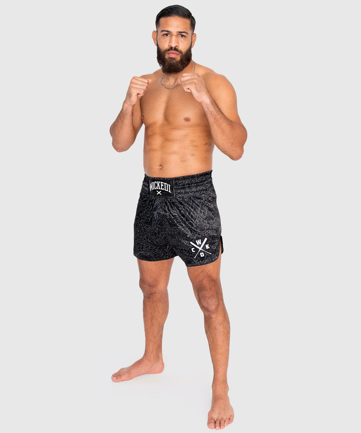 Wicked One Kwaï Muay Thai Shorts - Schwarz/Khaki