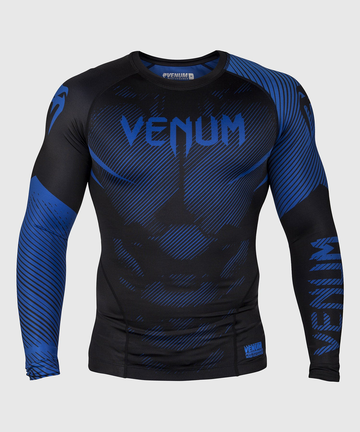 Rashguard Venum NoGi 2.0 - Manches Longues Approuvé IBJJF - Noir/Bleu