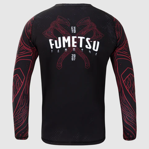 Fumetsu Berserker Rashguard a Maniche Lunghe - Nero/Rosso