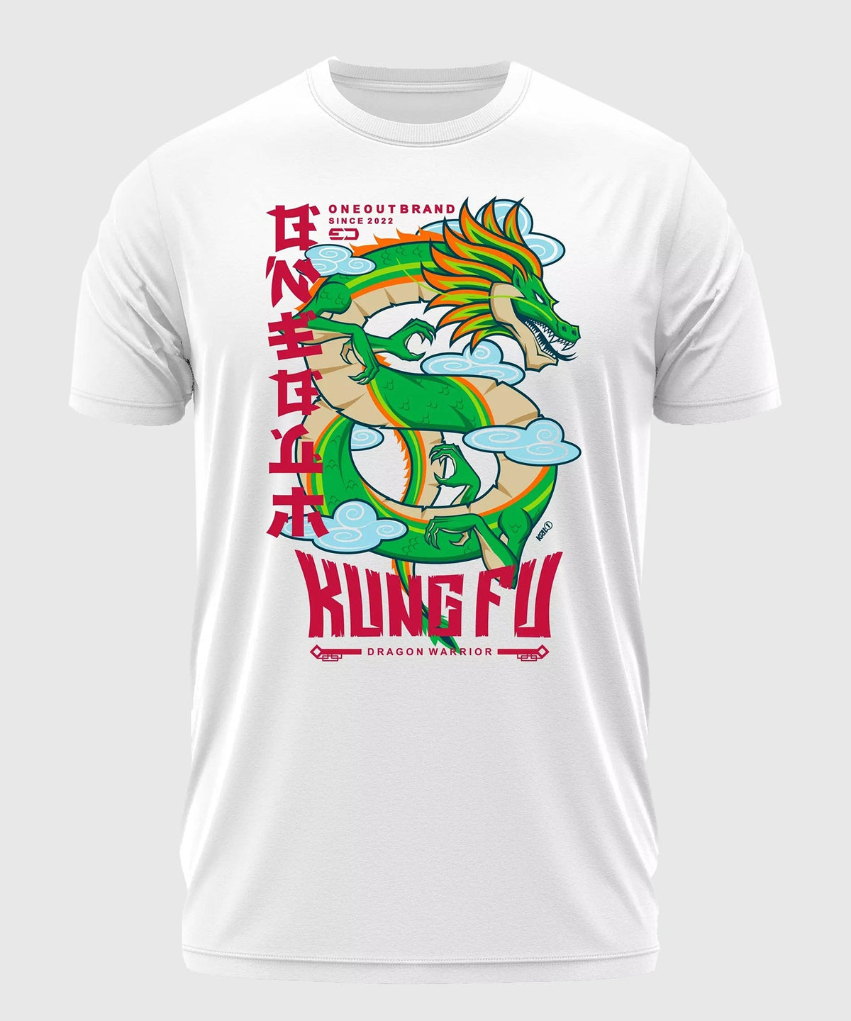 Oneout Dragon Kung Fu Maglietta da Allenamento - Bianco