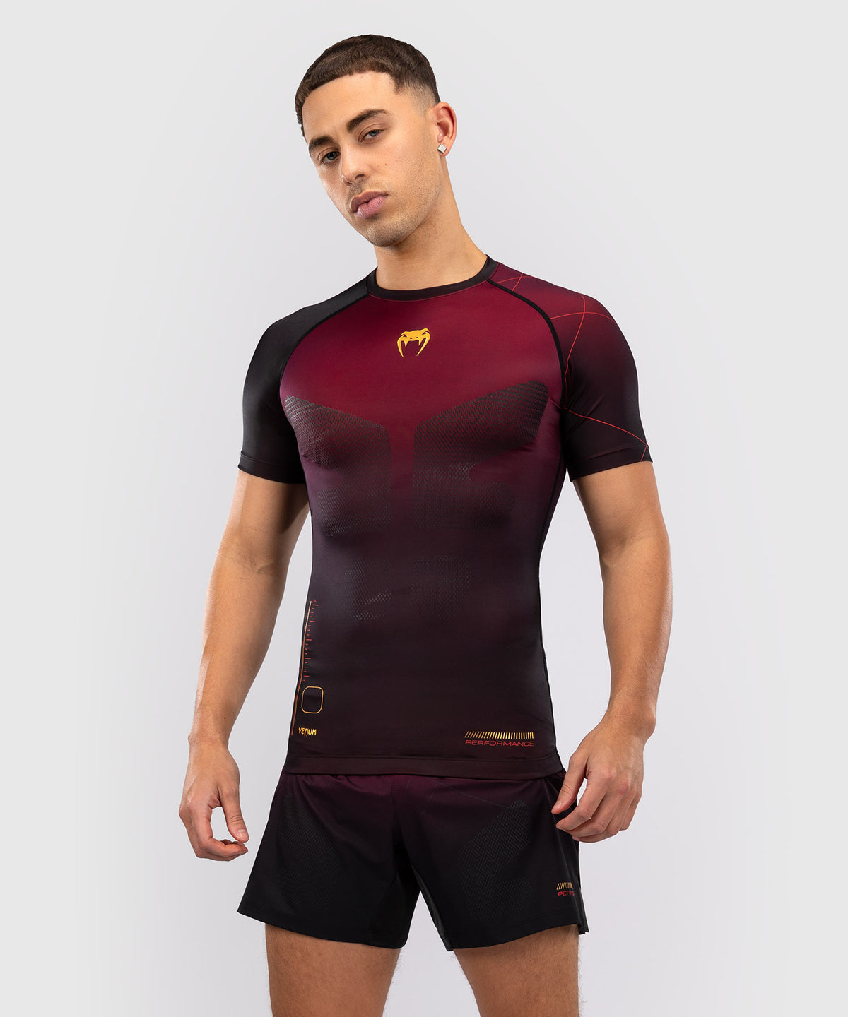 Venum Tactical XT Rashguard a maniche corte - Nero/Bordeaux/Oro