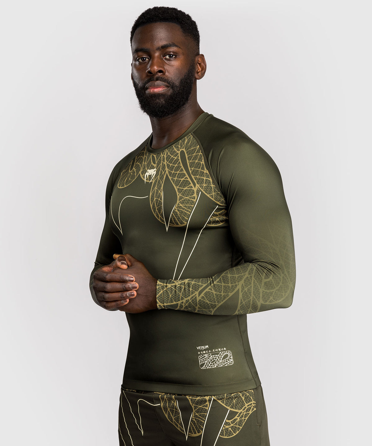Venum Serpenti Langarm Rashguard – Khaki/Bronze/Ivory