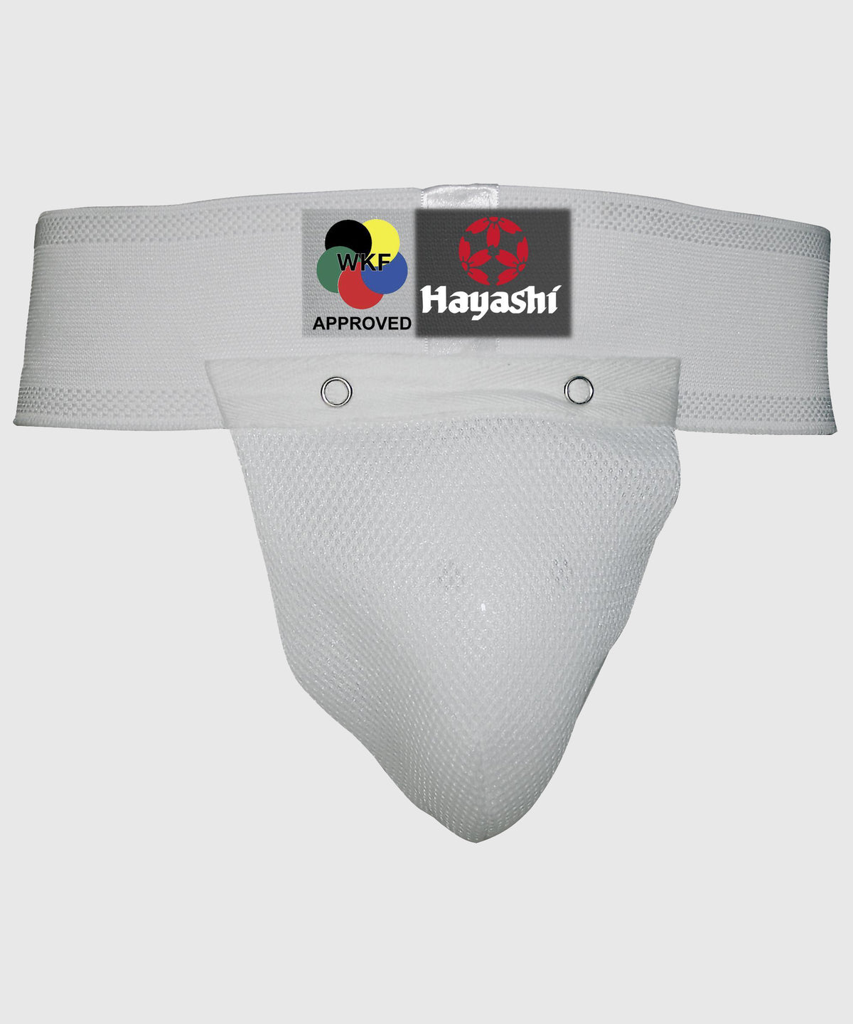Coquille de protection Homme Hayashi - Approuvée WKF - Blanc