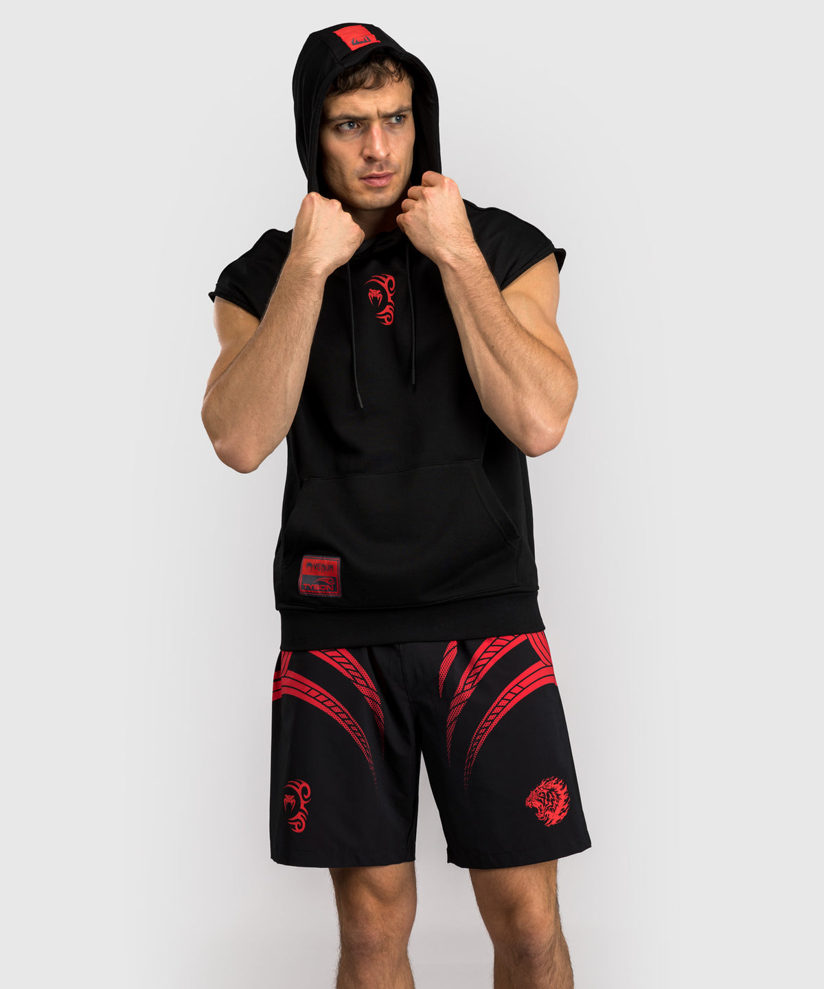 Venum x Mike Tyson Tiger Sudadera Sin Mangas - Negro Profundo/Rojo Intenso
