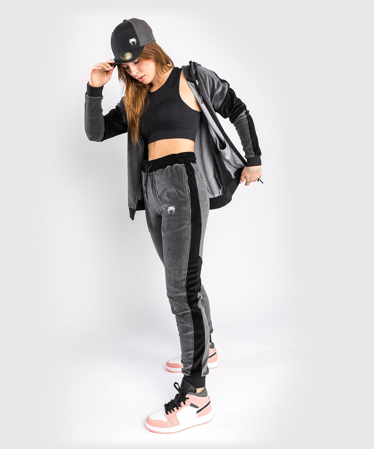 Venum Camoline 2.0 Velvet Joggers Pants - For Women - Grey Black