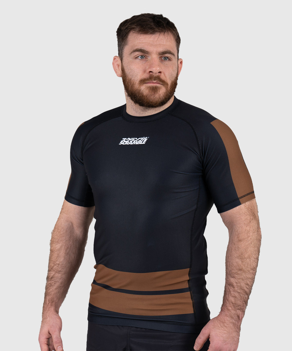 Scramble Ranked Rashguard a Maniche Corte - Marrone