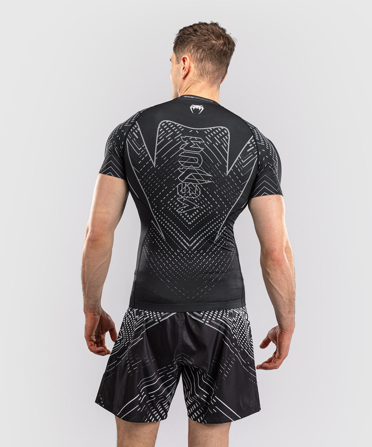 Venum Midnight Fury Short Sleeve Rashguard - Black/Grey/Silver