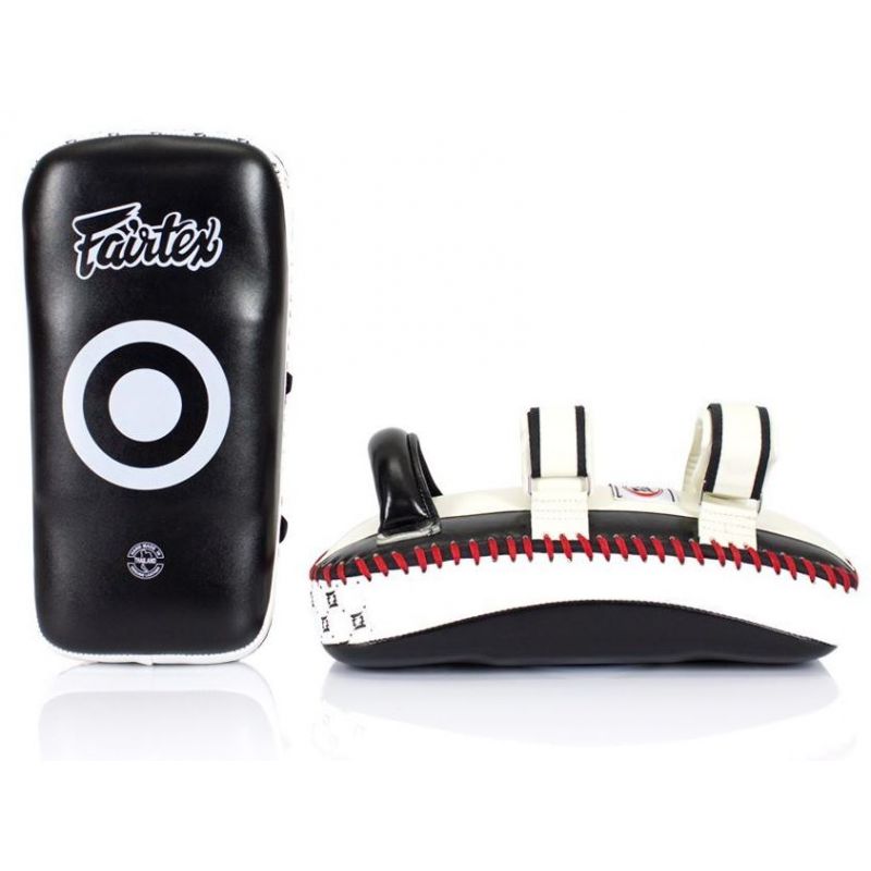 Fairtex Leather Thai Pads - White/Black - Sold individually