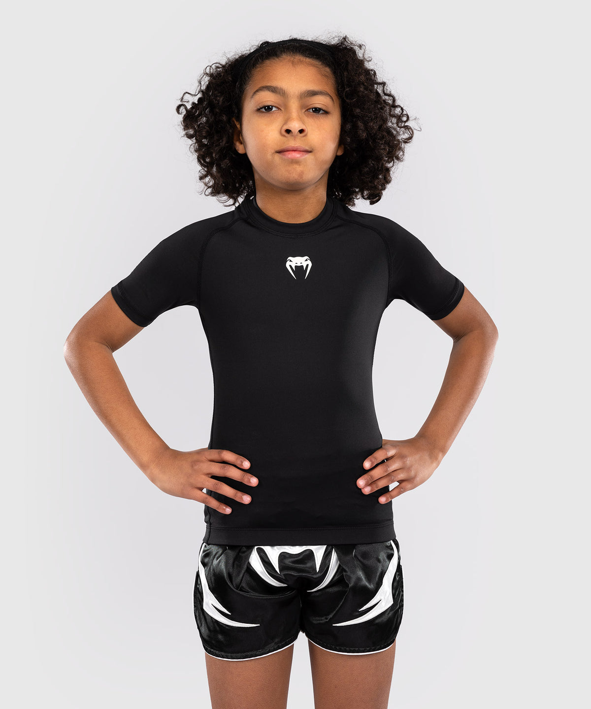 Venum Contender Kinder Rashguards Kurzarm - Schwarz