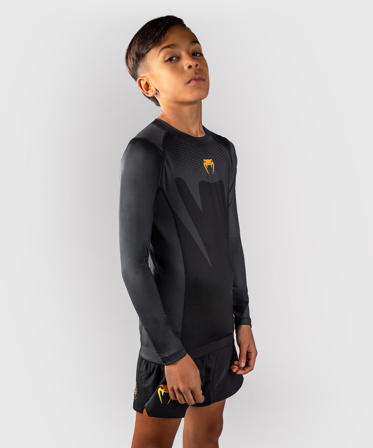 Venum Attack Langarm-Rashguard für Kinder - Schwarz/Gold