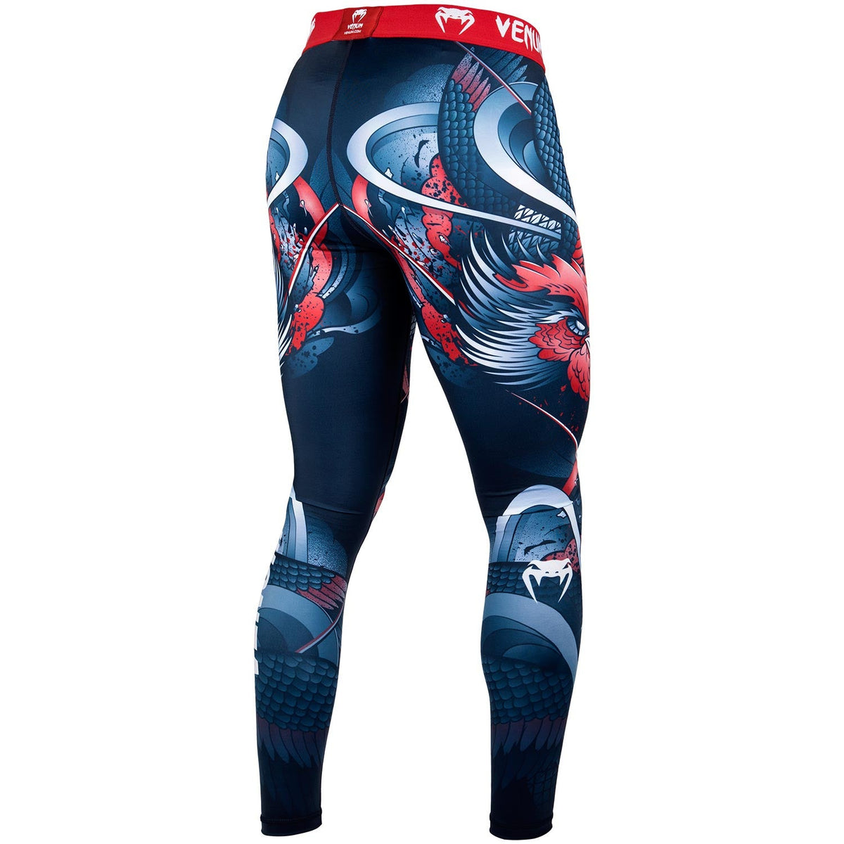 Venum Rooster Compression Pants - Navy Blue/Orange