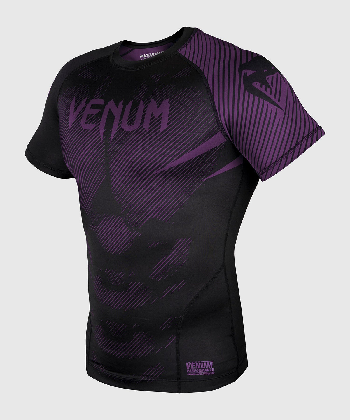 Venum NoGi 2.0 Rashguard - Kurzarm IBJJF-geprüft - Schwarz/Violett