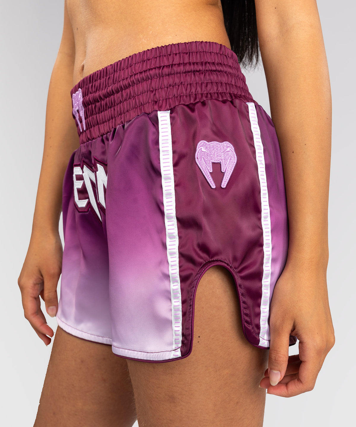 Venum Iris Muay Thai Shorts - Plum/white
