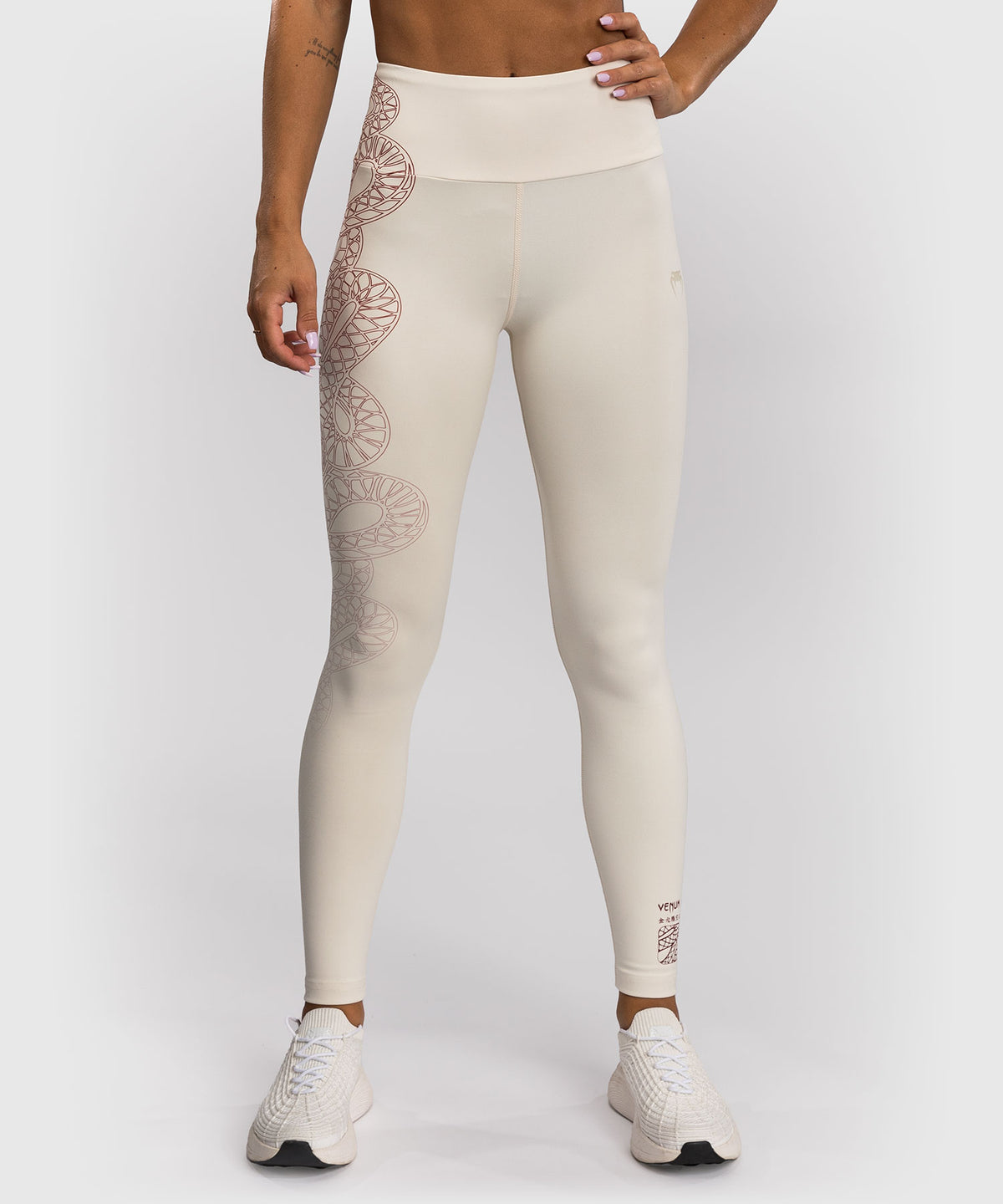 Venum Serpenti Damen Leggings – Elfenbein/Burgunder
