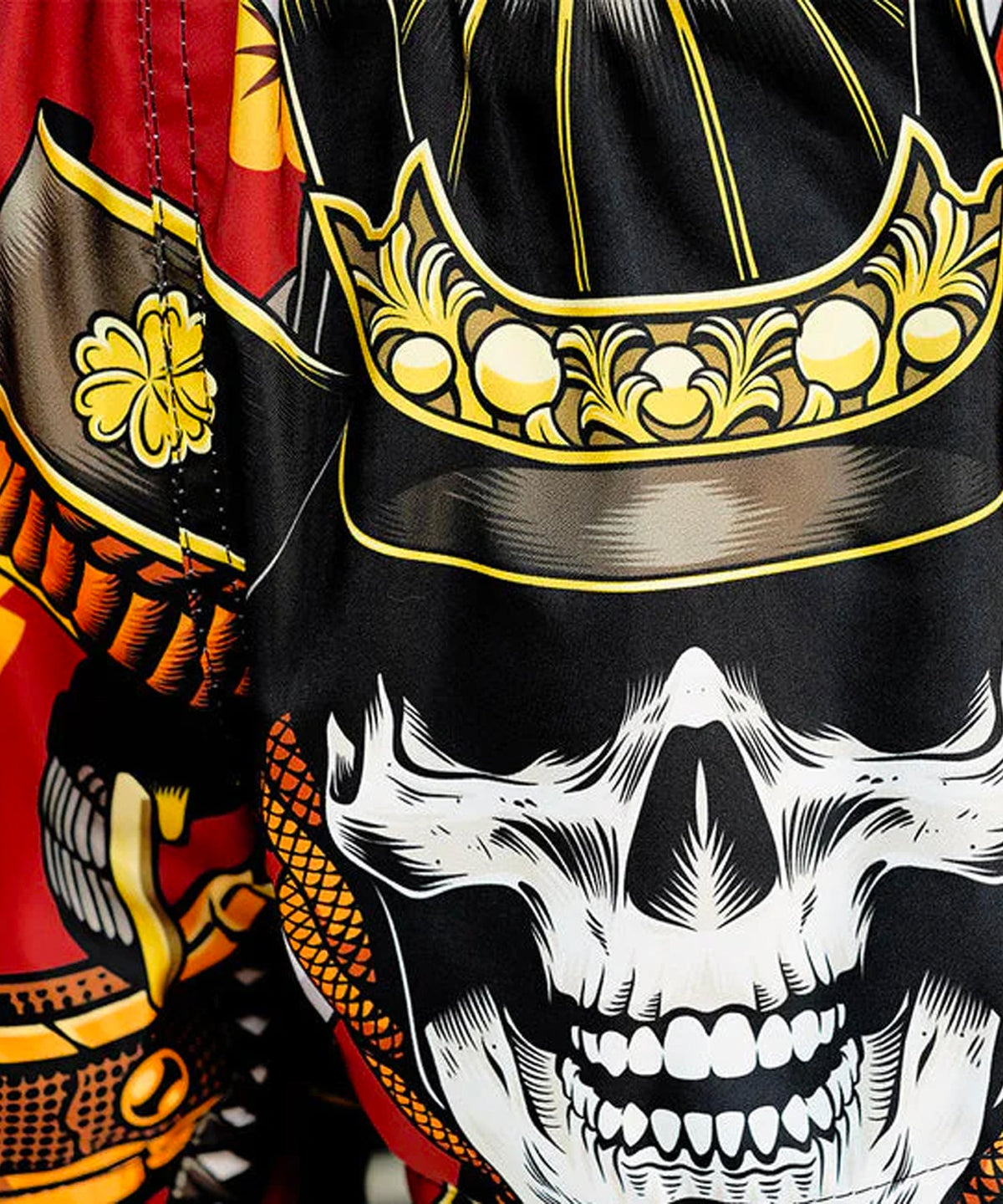 Tuff Samurai Skull Muay Thai Shorts - Red