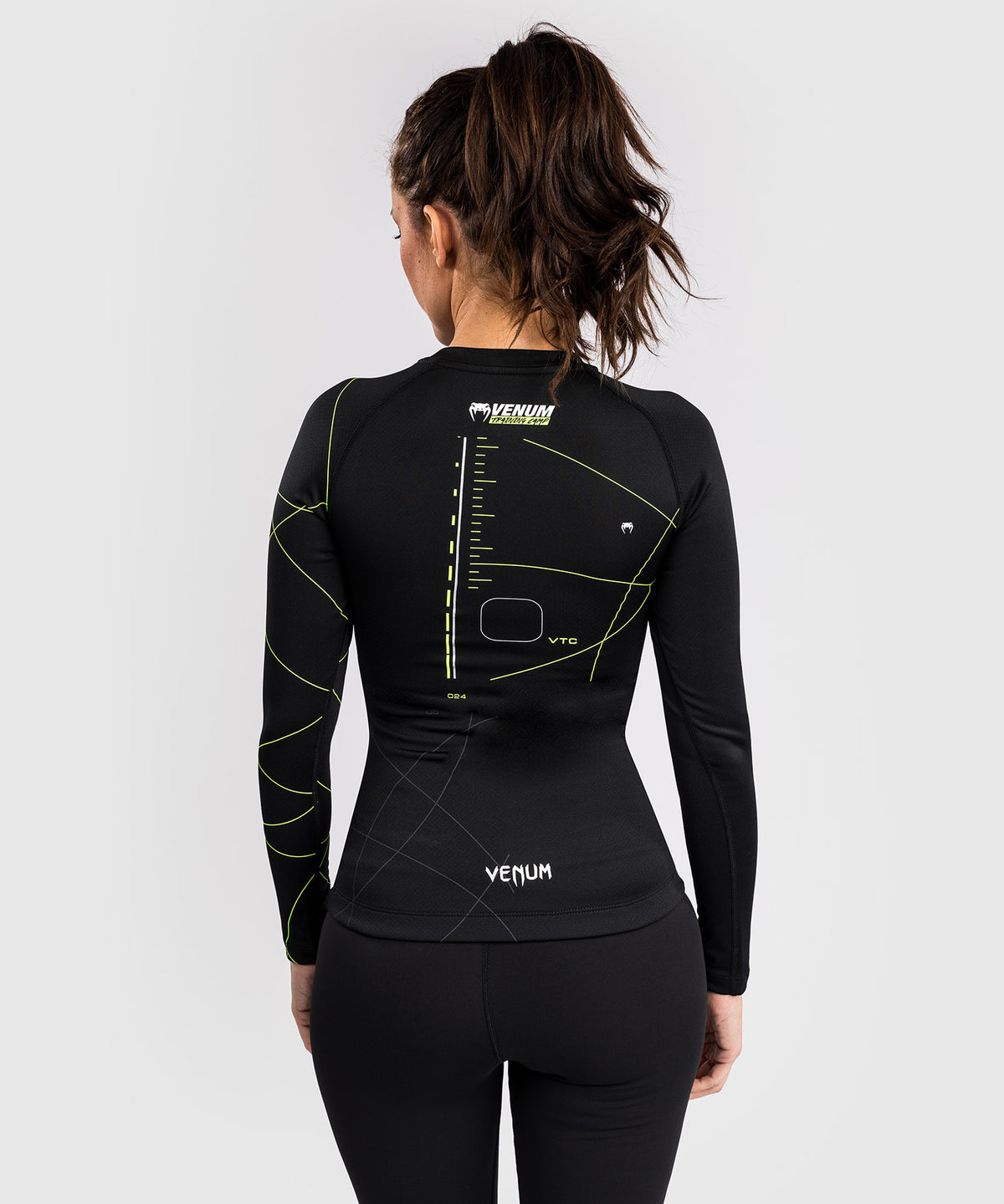 Venum Training Camp 4.0 Langarm Rashguard - Schwarz/Neongrün