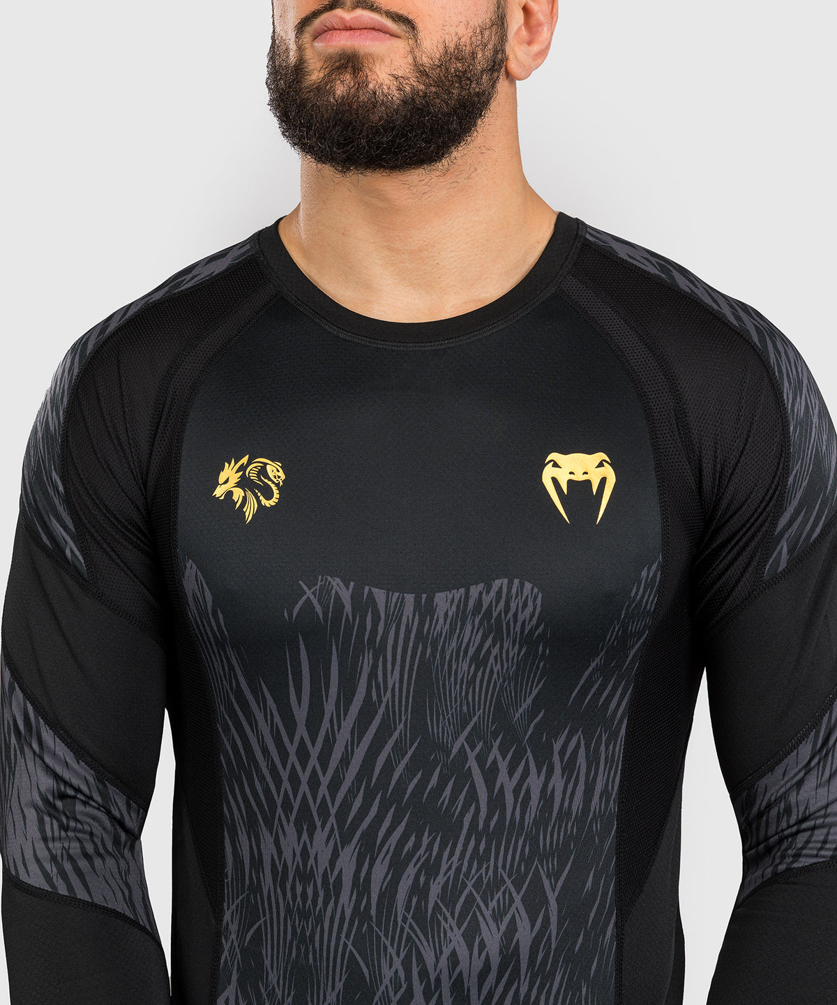 Rashguard à manches longues Venum x Chimaev - Noir/Gris