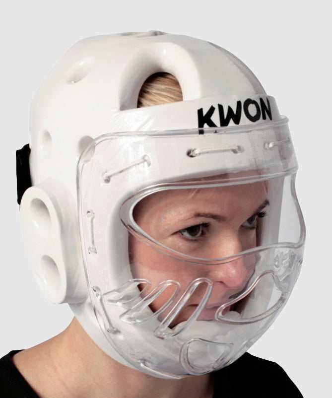Kwon Ksl Taekwondo Headgear with Visor WT Approved - White