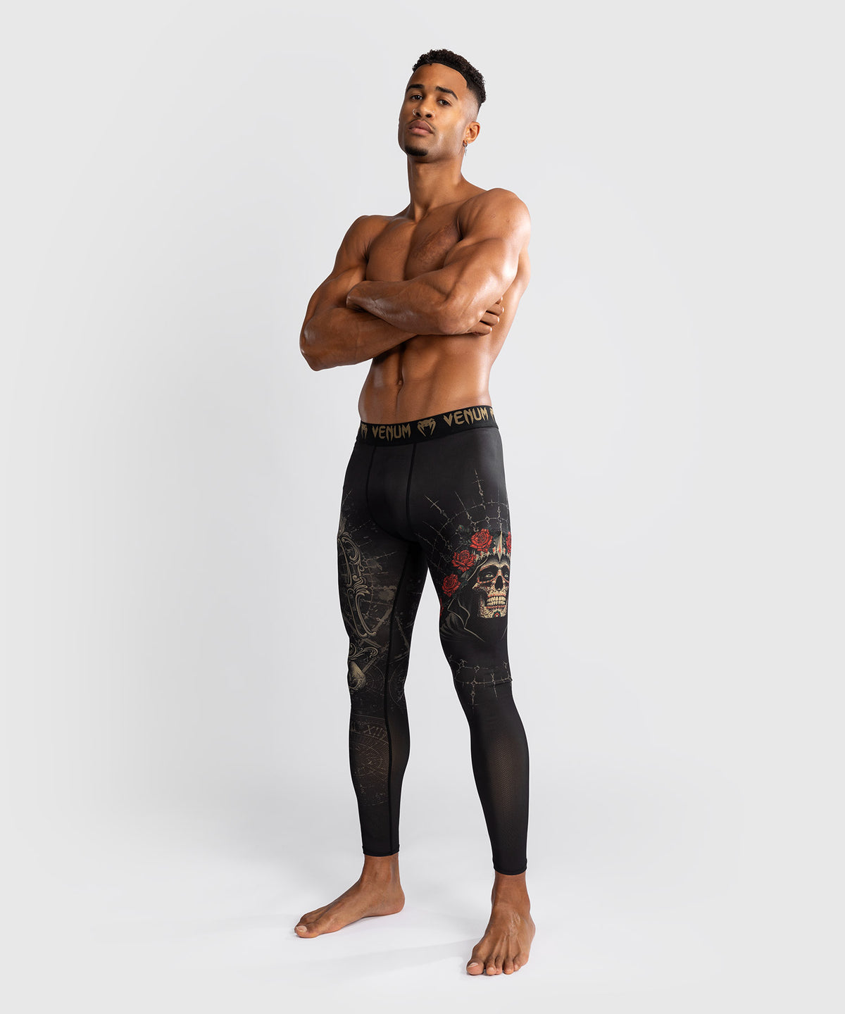 Venum Santa Muerte 5.0 Pantaloni a compressione - Nero Profondo/Oro