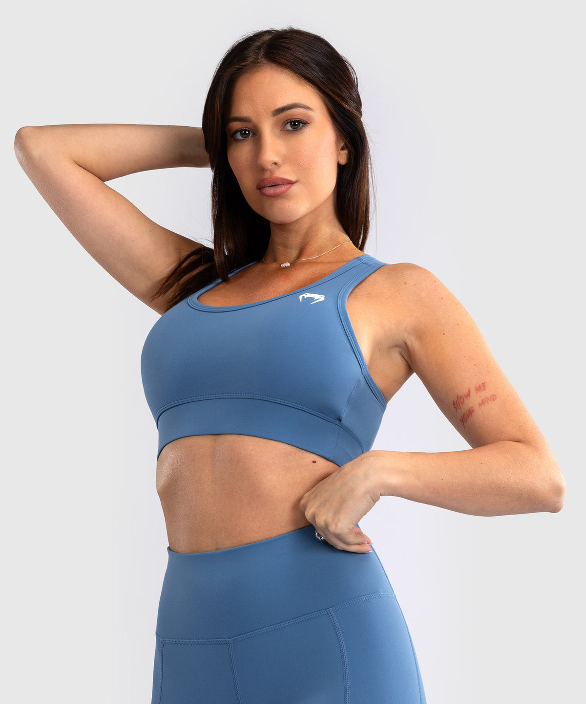 Venum Essential Medium Impact Damen Sport-Bh - Storm Blue