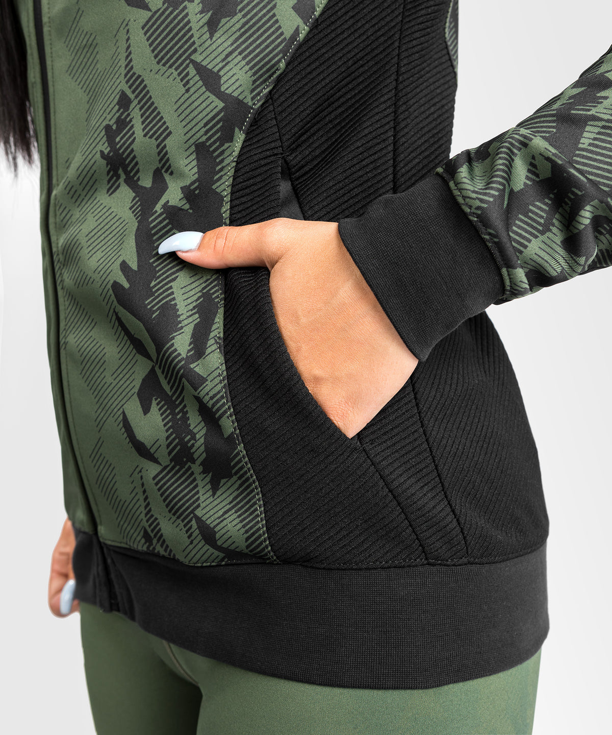 Sudadera Con Cremallera Para Mujer UFC Venum Authentic Fight Week - Caqui