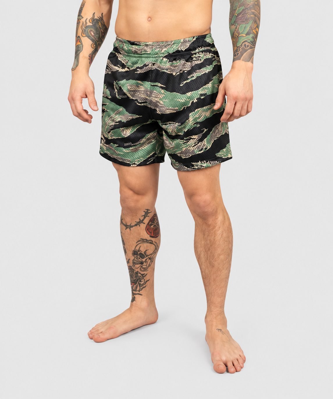 Scramble Mesh Tiger Camo Grappling-Shorts - Schwarz