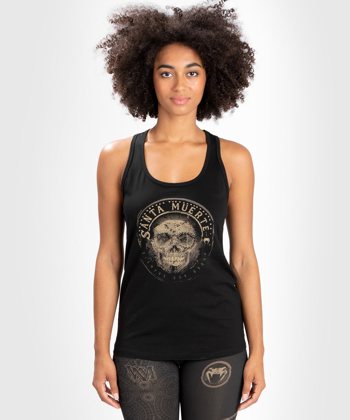 Camiseta de tirantes Venum Santa Muerte Dark Side para mujer - Negro/Marrón