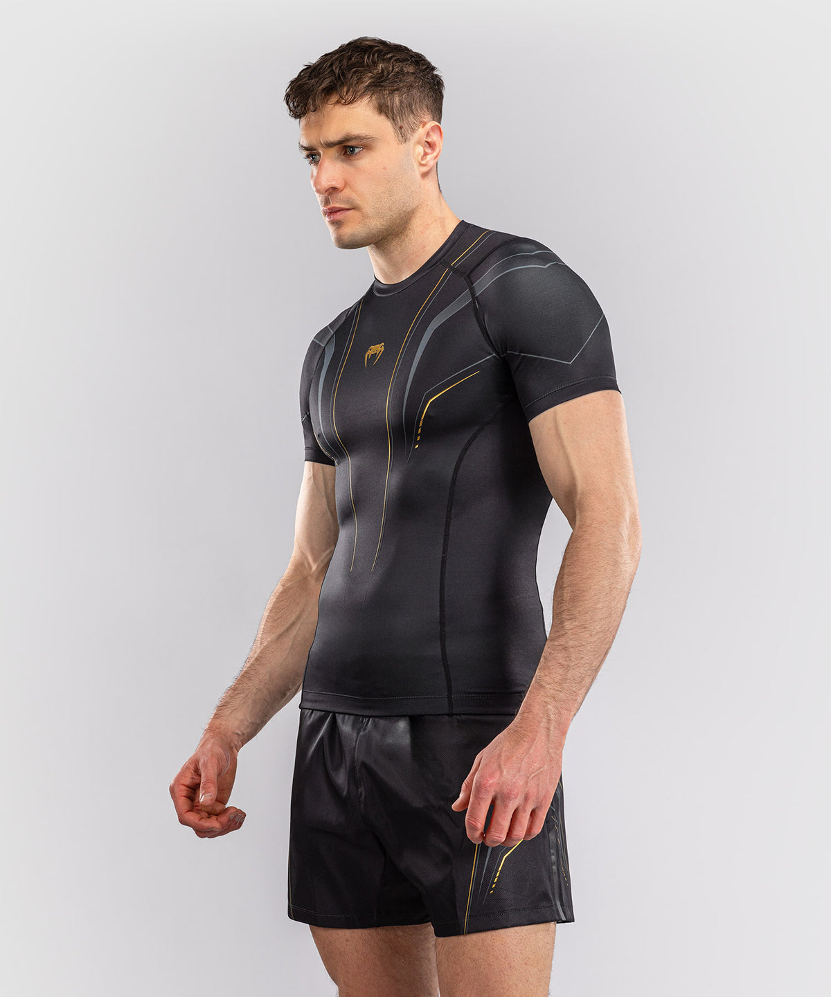 Venum Streamline Rashguard a Maniche Corte – Nero/Oro