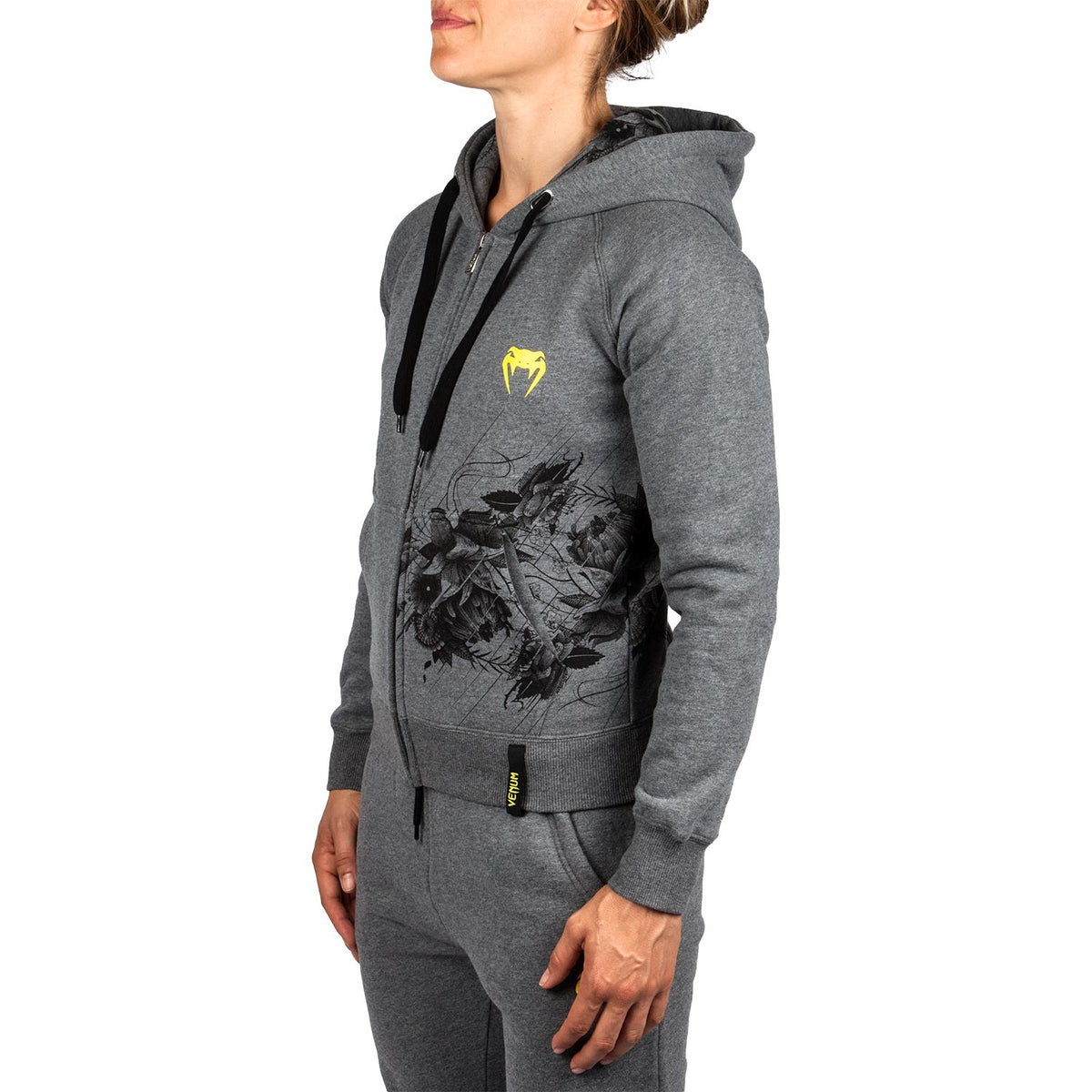 Sudadera  Hoody Venum Floral - Gris Brezo - Para Mujer