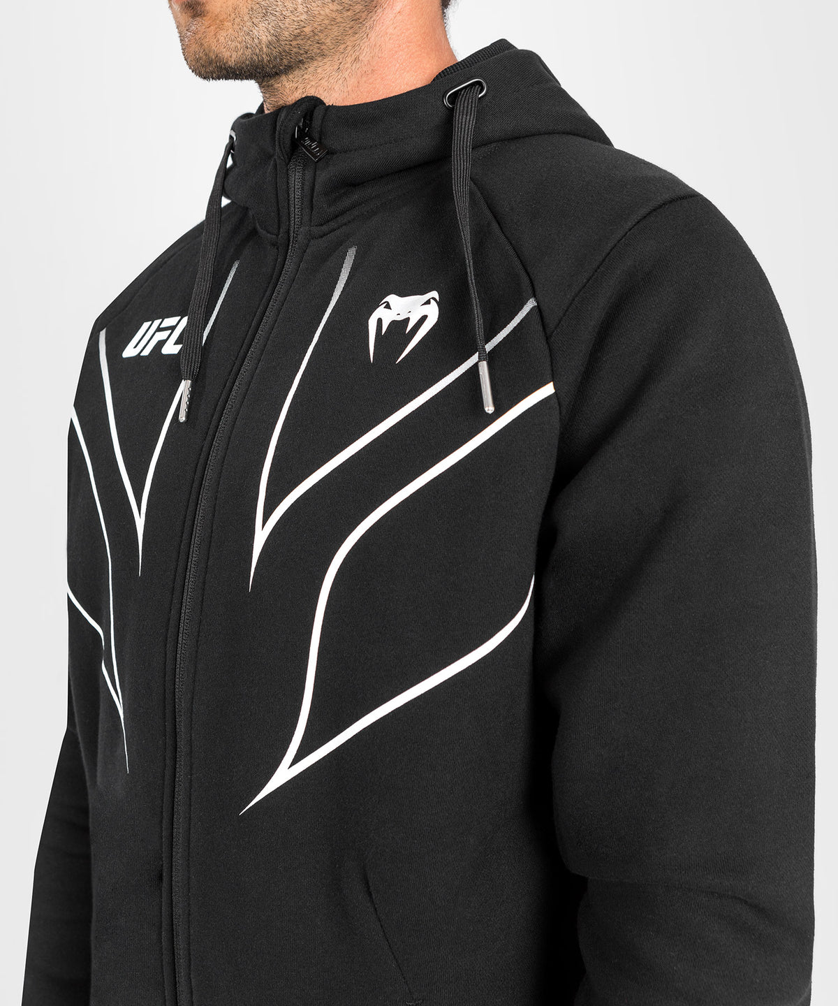 Sudadera con capucha y cremallera completa para hombre UFC Venum Replica 2.0 - Negr