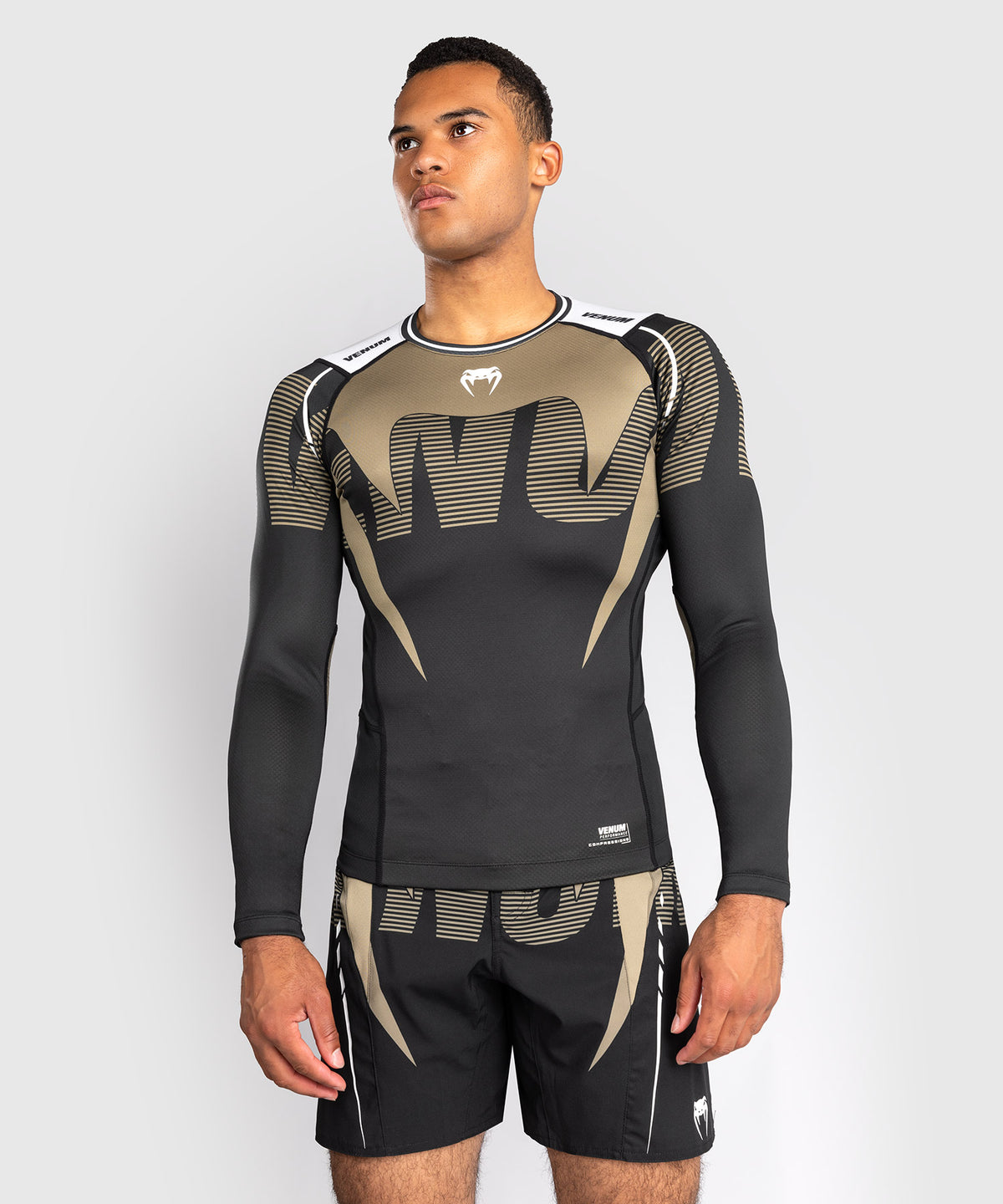 Venum Adrenaline Rashguard Manga Larga – Negro/Arena