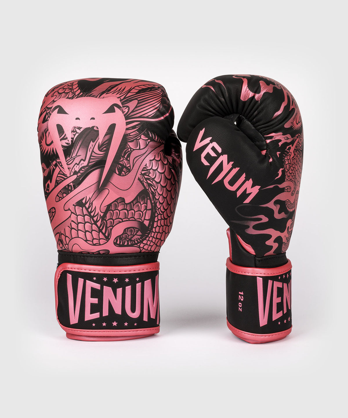 Guantes de boxeo Venum Dragon's Flight - Negro / Rosa metalizado