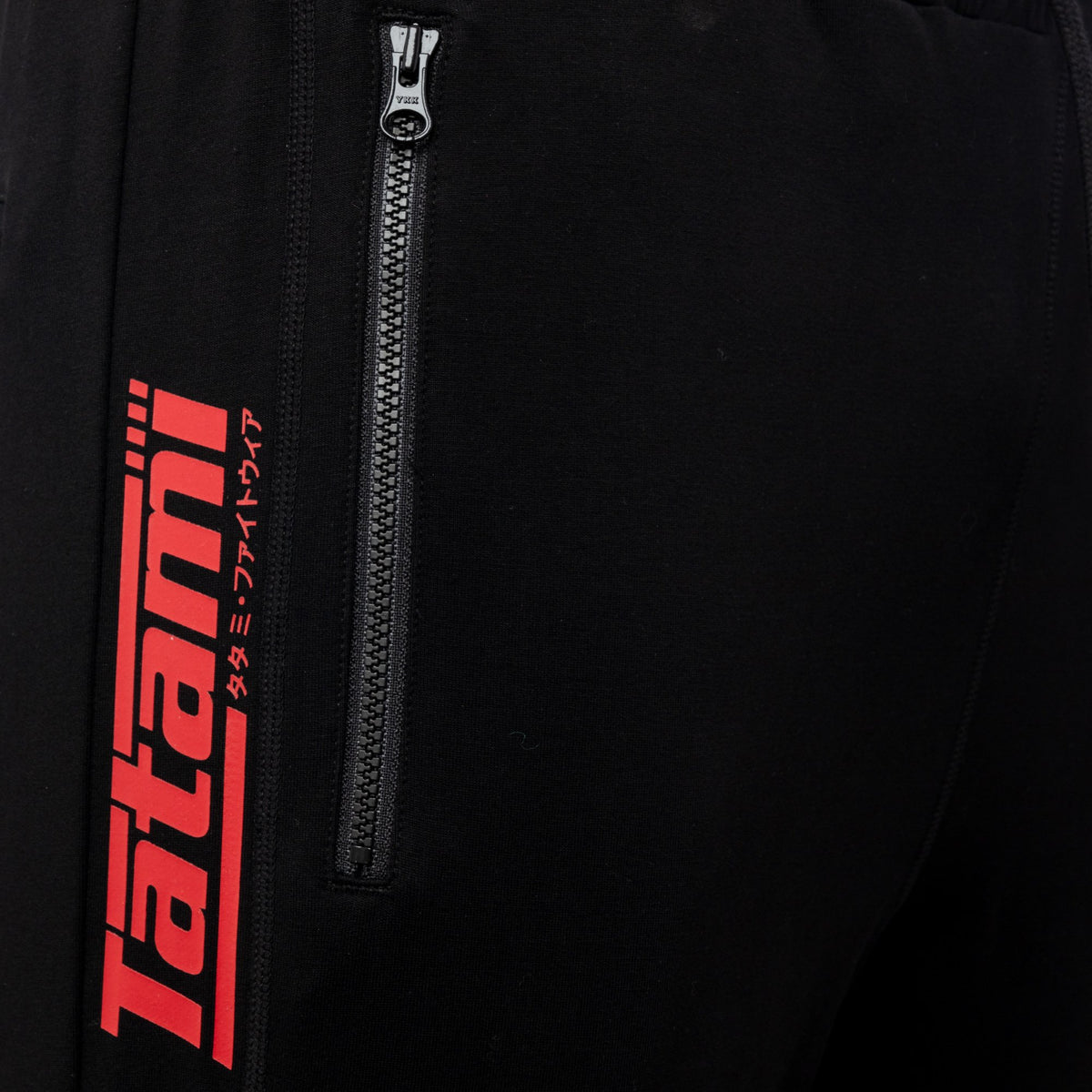 Tatami Fightwear Jogging Logo Hose - Schwarz/Rot
