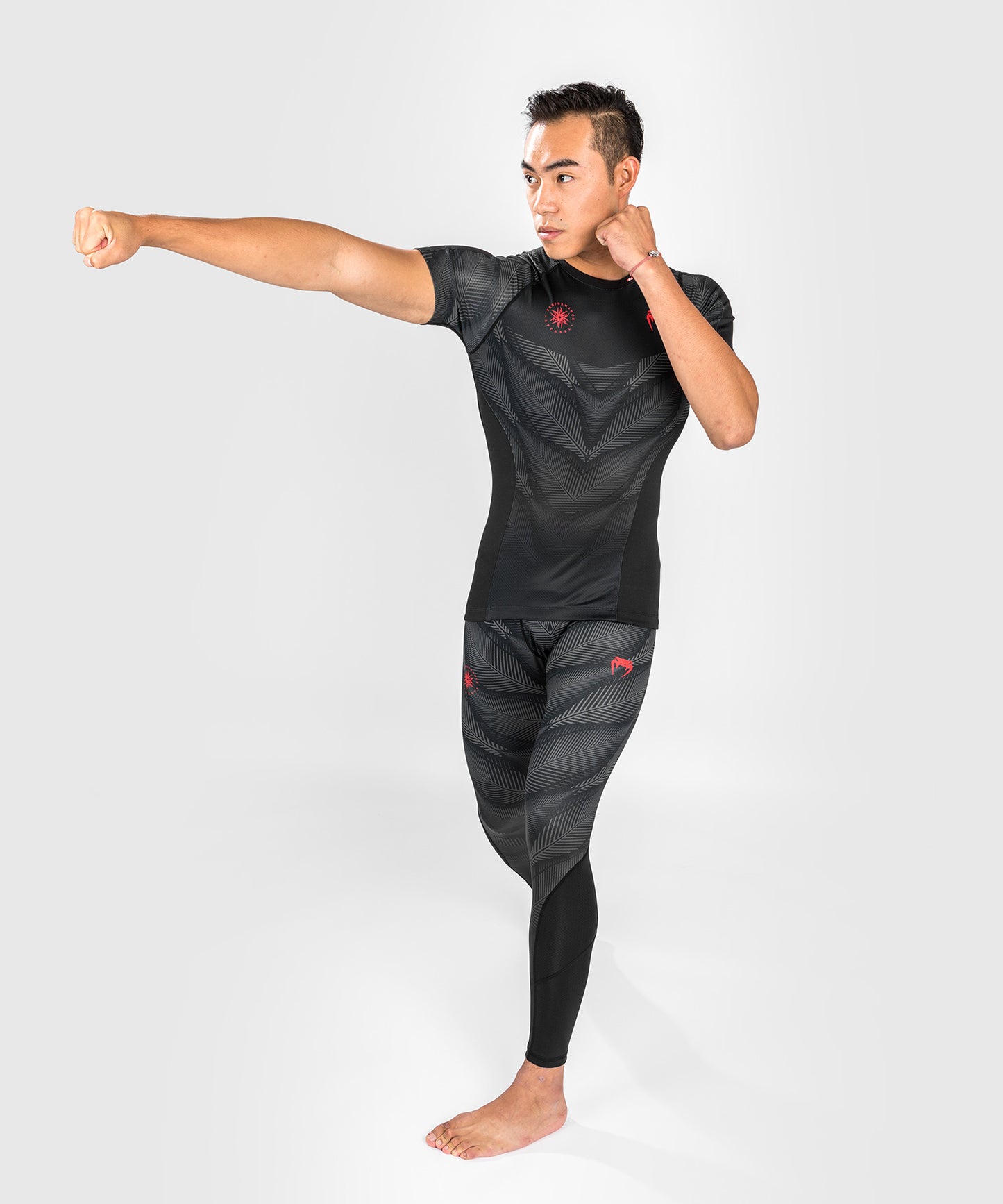 Rashguard Venum Phantom - Manches Courtes - Noir/Rouge