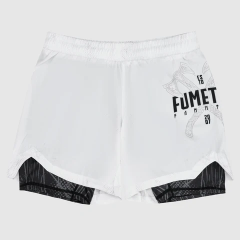 Fumetsu Dual Layer Berserker Fightshorts - Bianco/Nero