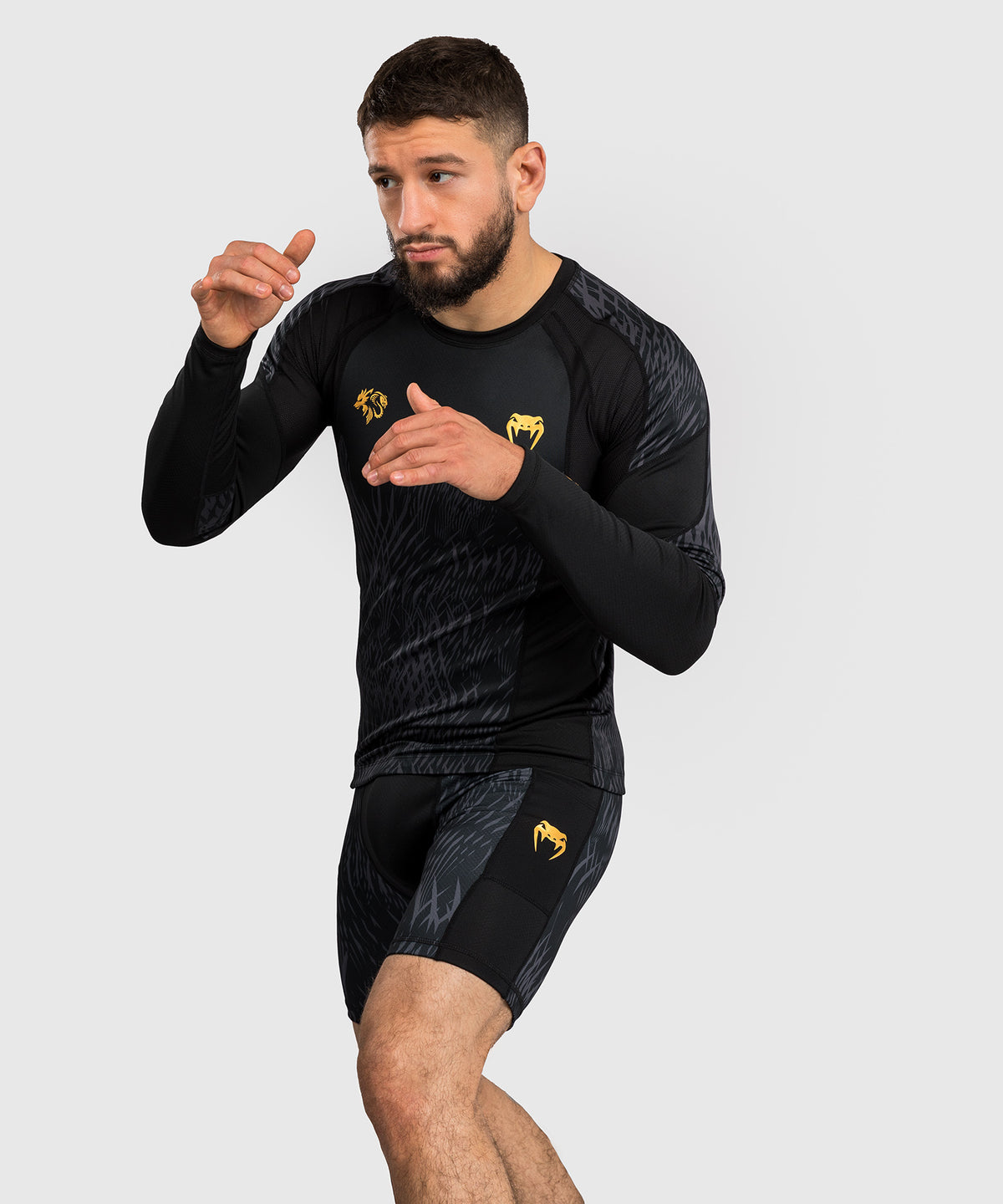 Rashguard à manches longues Venum x Chimaev - Noir/Gris