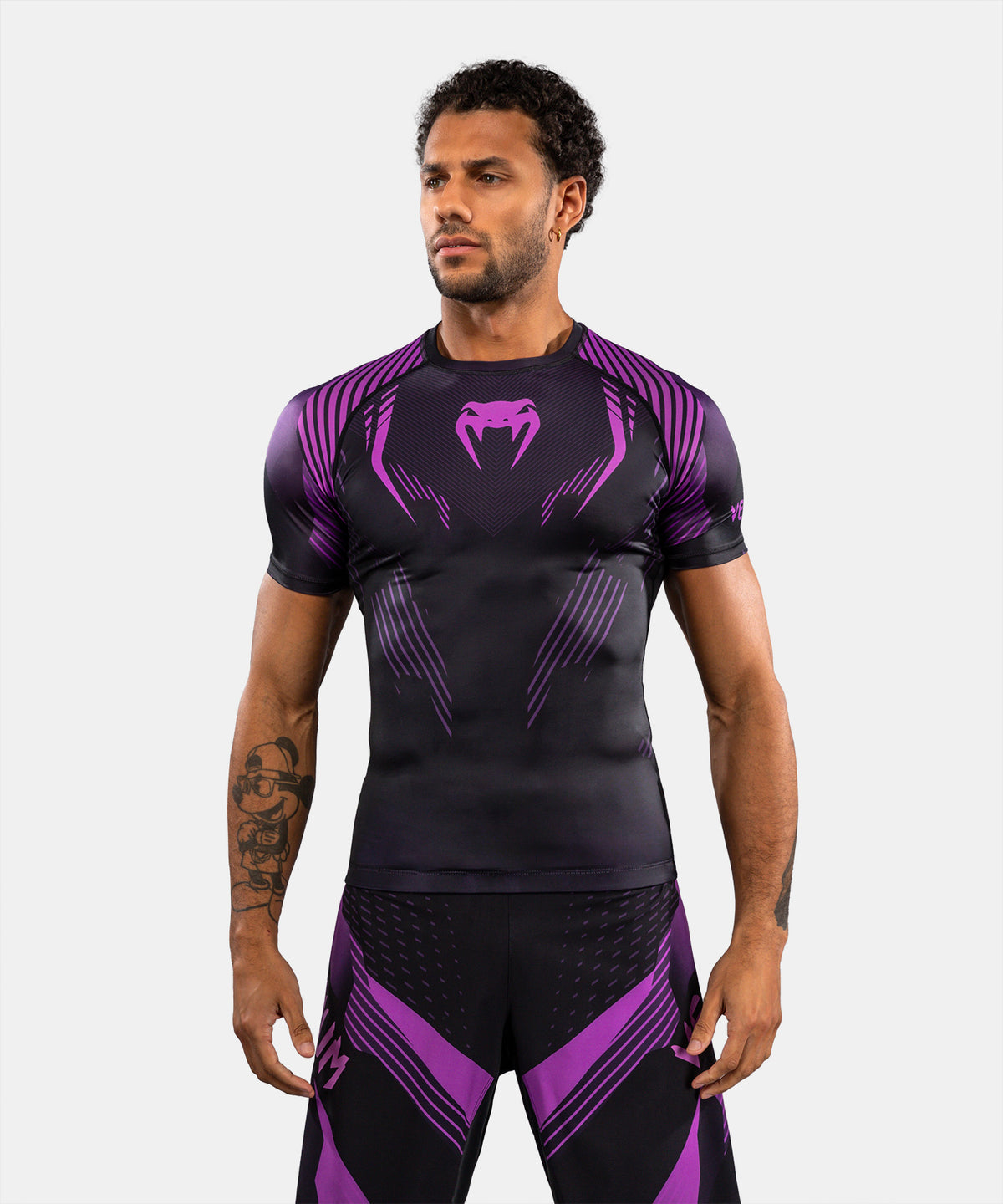 Venum No-Gi 6.0 Rashguard a Maniche Corte - Nero/Viola