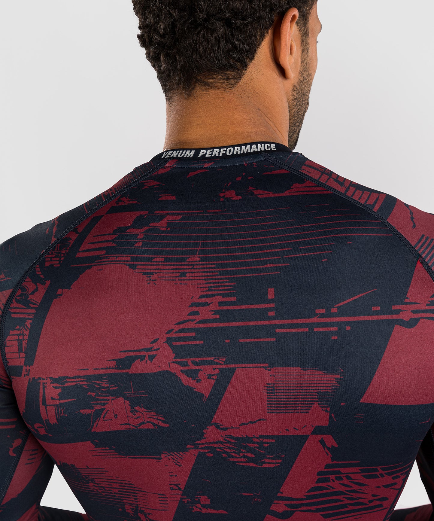 Rashguard manches longues Performance Homme UFC Zenith by Venum Authentic Fight Week - Bleu marine/Bordeaux/Argent