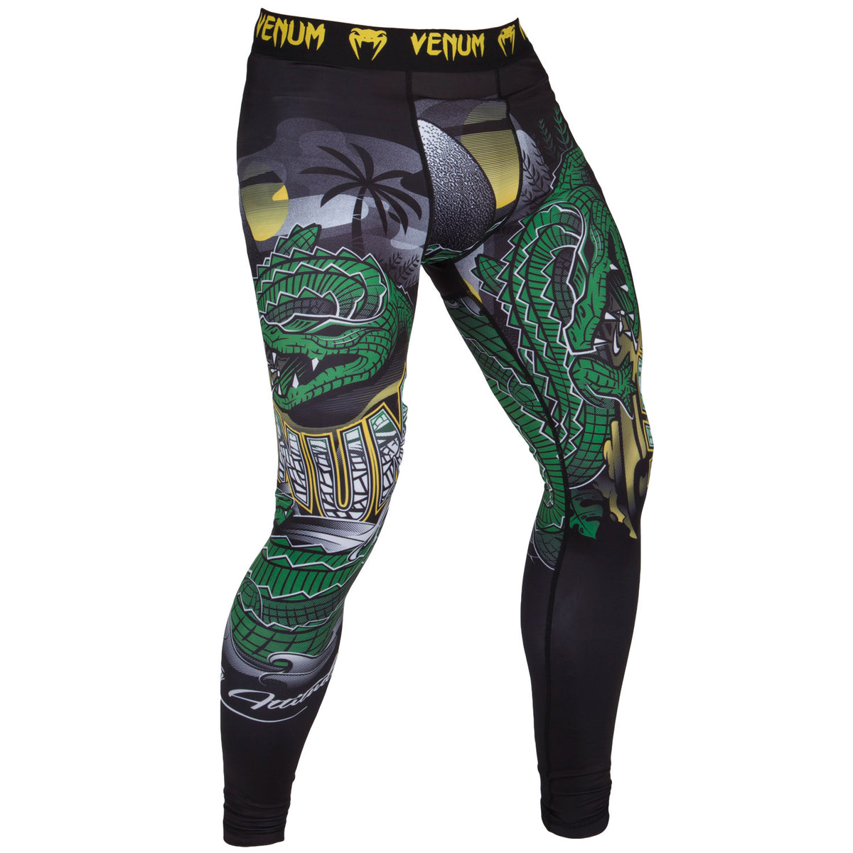 Venum Crocodile Compression Tights - Black/Green
